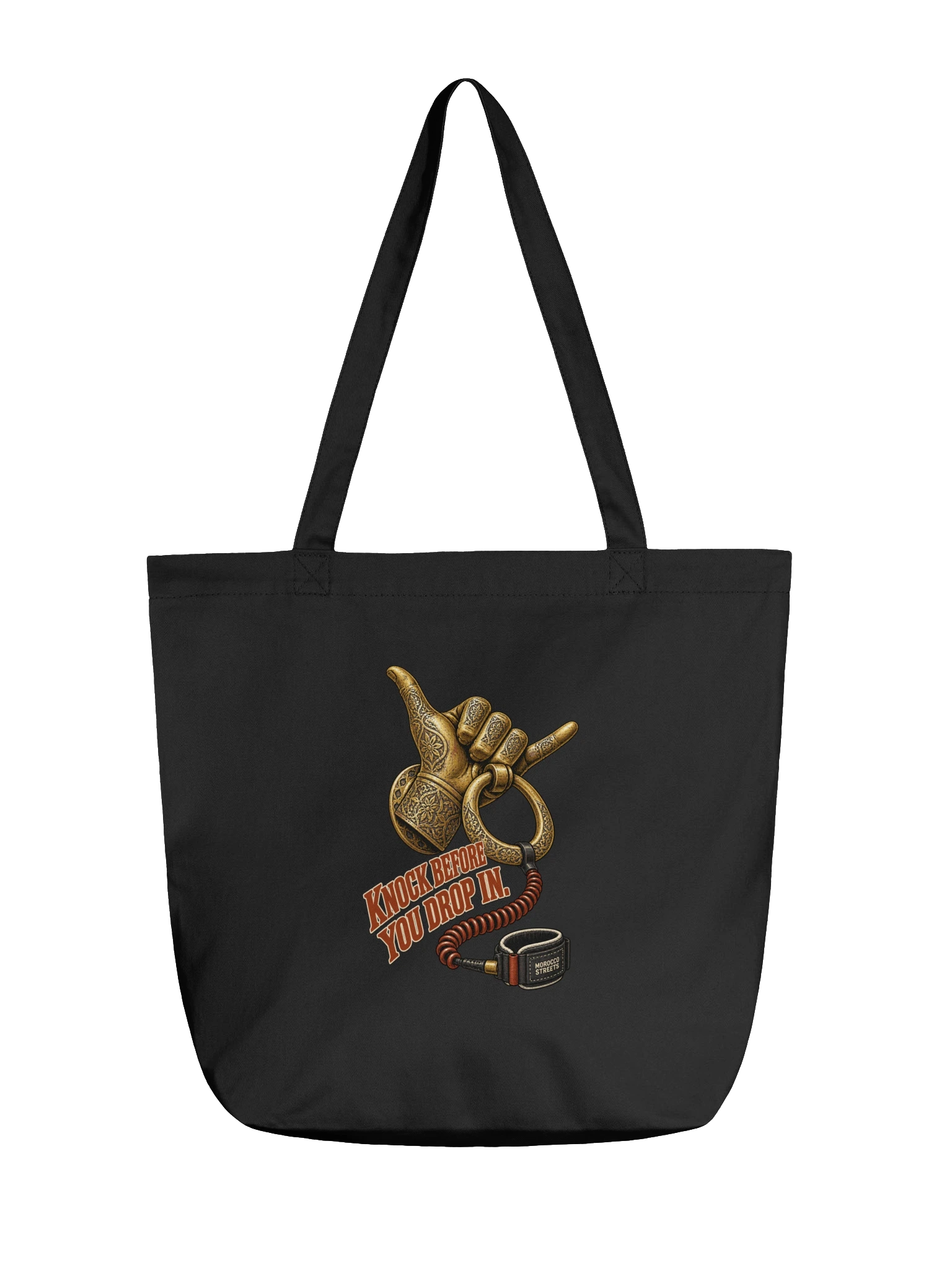 Knock Before You Drop In — Organic cotton tote