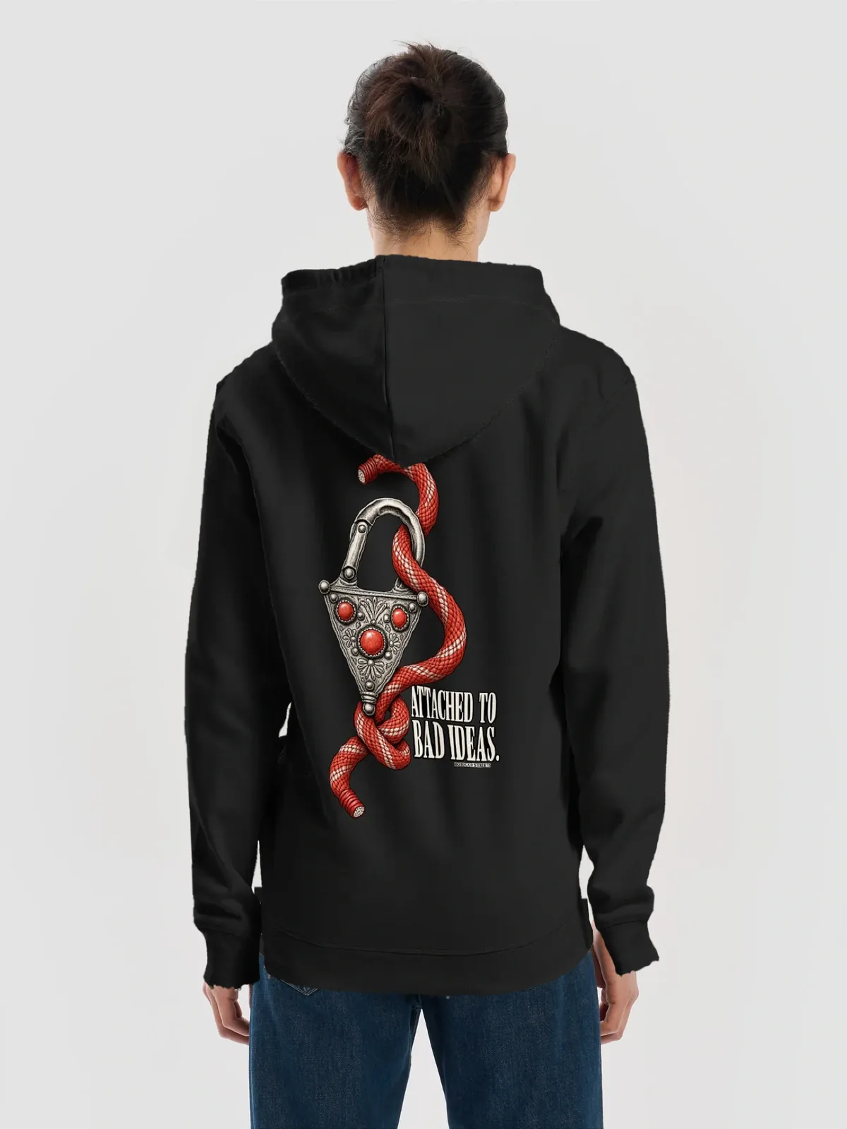 Attached to Bad Ideas — Preto, Homem · Vista traseira