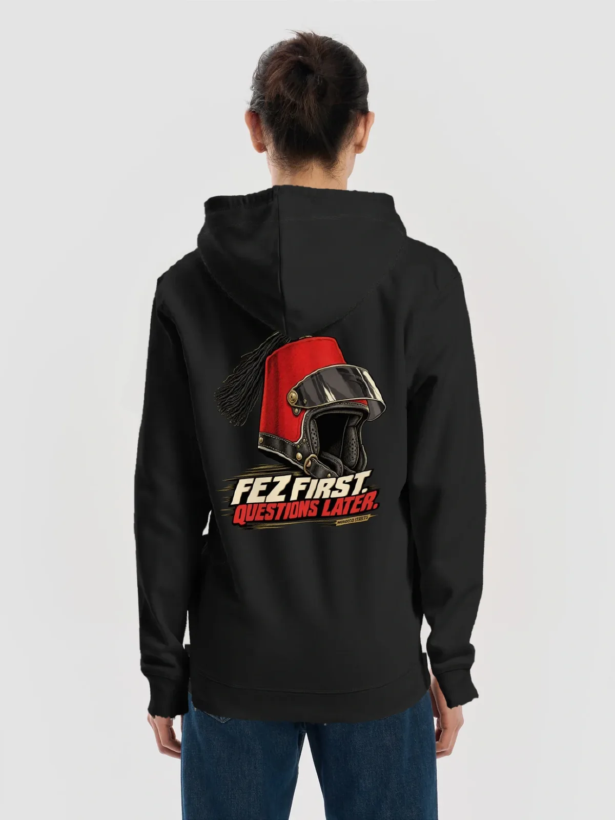 Fez First — Svart, Man · Baksida