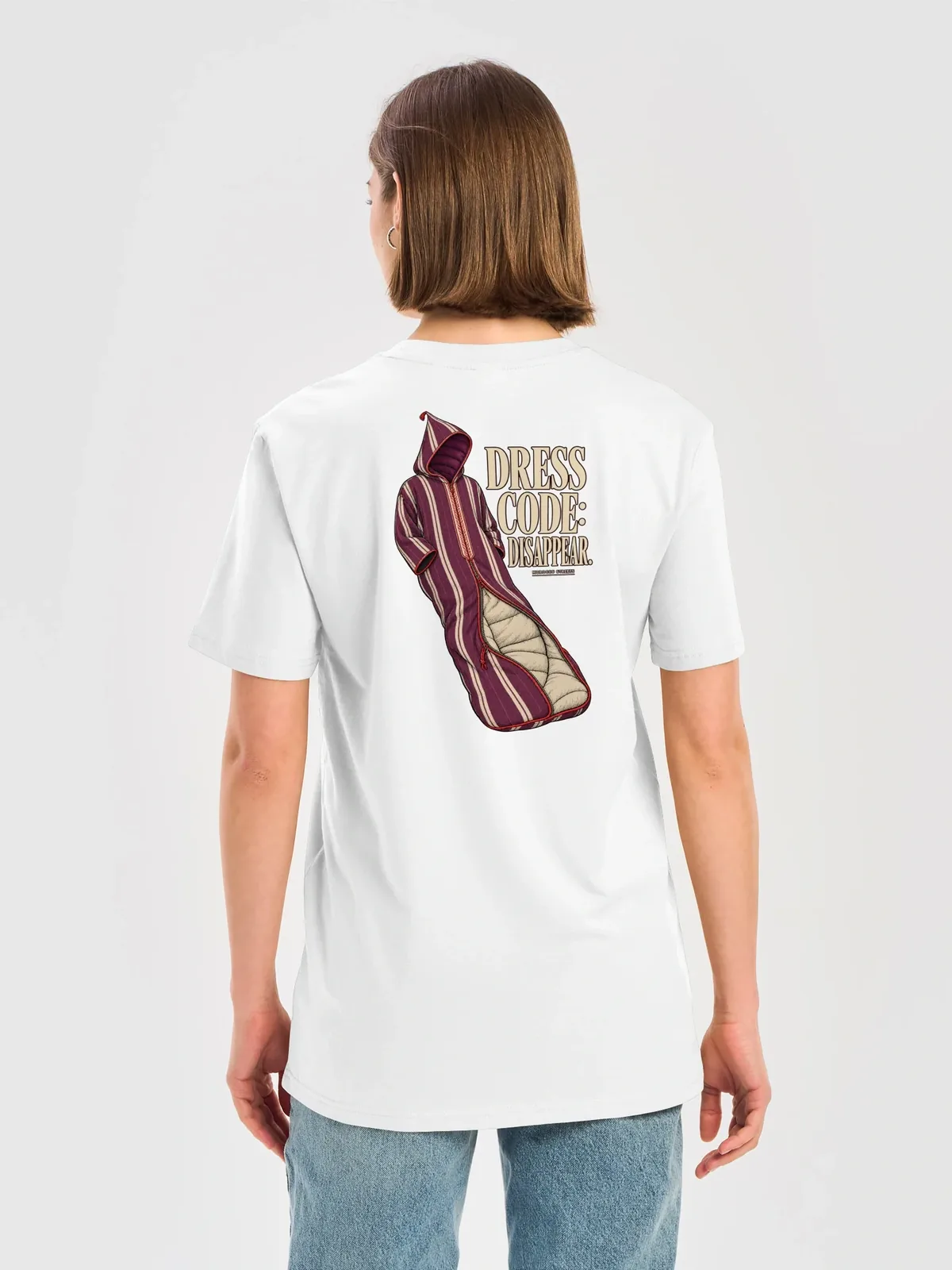 Dress Code: Disappear — White, Woman · Back view