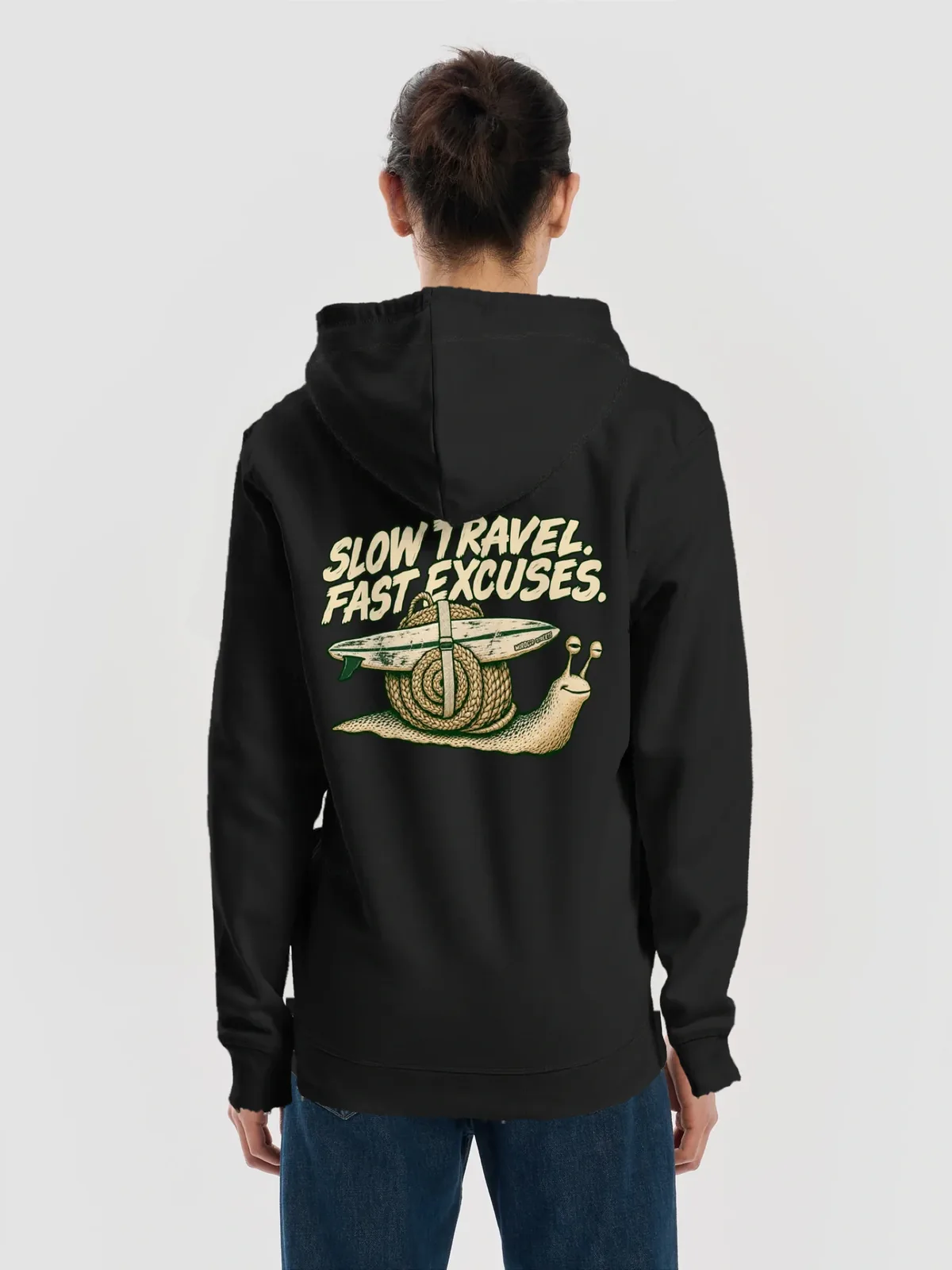Slow Travel — Svart, Man · Baksida